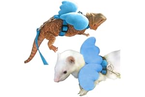 Supdriver Small Pet Animal Harness and Leash Angel Wings for Bearded Dragon Reptile Lizard Gecko Baby Ferret Chinchilla Mouse