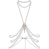 BABEYOND 1920s Pearl Body Chain for Evening Party Gatsby Imitation Pearl Chain for Flapper Costume