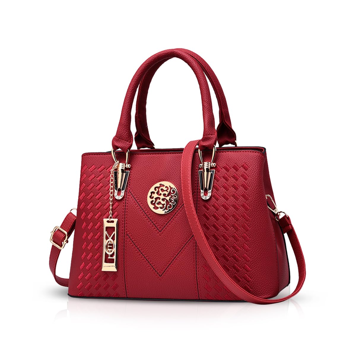 NICOLE&DORIS Women Handbags Fashion Top Handles Bags Elegant Shoulder Bags for women classic Handbags Shopper Ladies Crossbody Bag Wine red