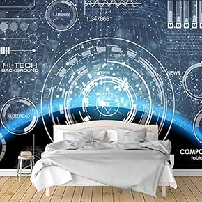 Wall Murals for Bedroom Secitific Mechanical Feeling Pictures Removable Wallpaper Peel and Stick Wall Stickers - 66x96 inches