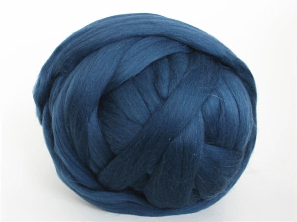 Amazon Com Giant Wool Yarn Chunky Arm Knitting Super Soft Wool Yarn Bulky Wool Roving 250g 0 55 Lbs Navy Blue