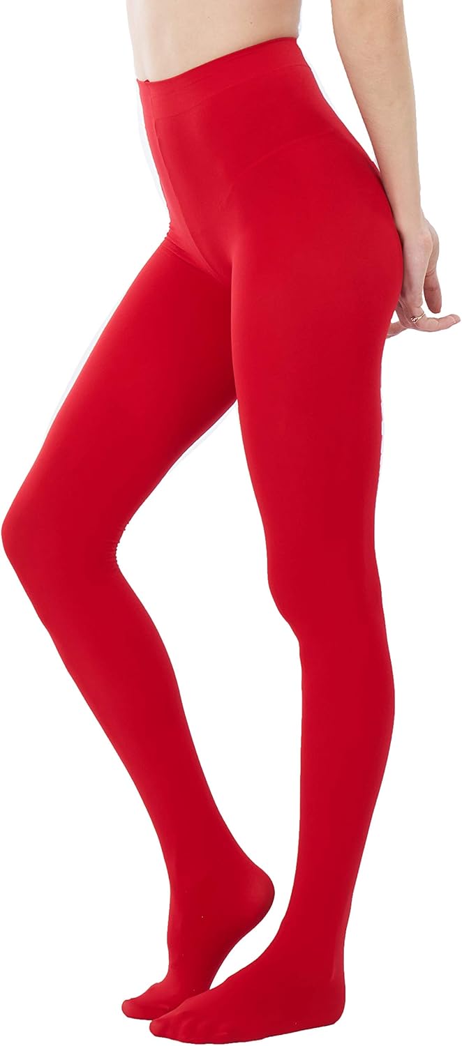 CozyWow Women's 80D Soft Solid Color Semi Opaque Footed Tights at  Women’s Clothing store