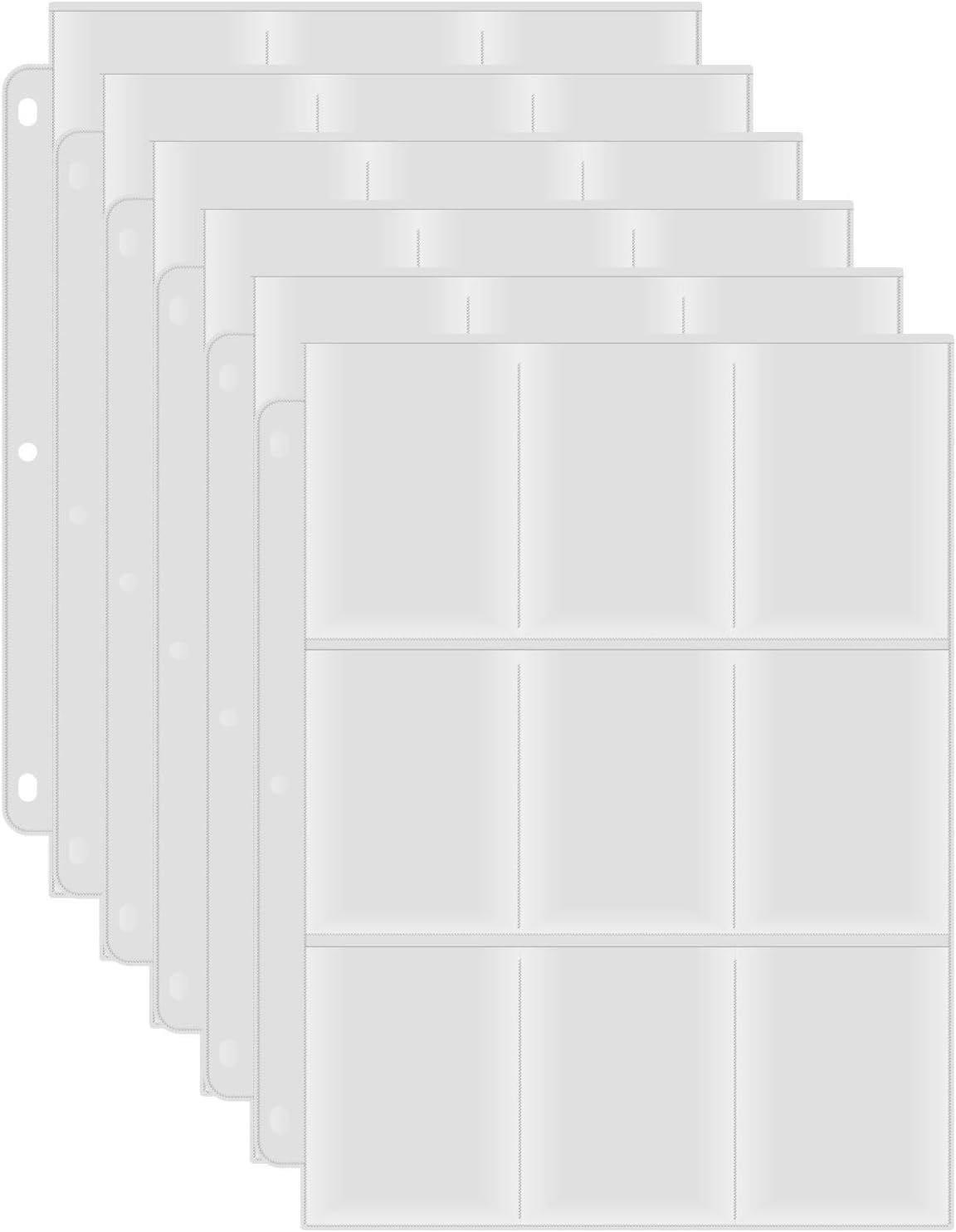 RETTACY Baseball Card Sleeves 9-Pocket,Transparent Trading Card Page Protectors 3 Ring Binder for Pokemon Trading Cards,Baseball Cards,Business Cards,30 Pack