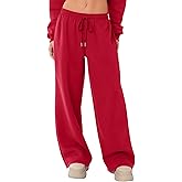 LOMON Women's Sweatpants Wide Leg Fleece Lined Sweat Pants Spring Winter Clothes 2026 Baggy Drawstring Joggers with Pockets