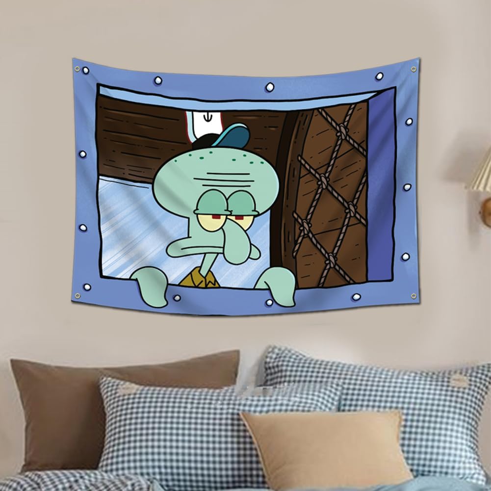 Tapestries - The Expressionless Gaze Banner 3x5Feet Funny Tapestry College Dorm Flag For Room Man Cave Frat Wall Outdoor Decor Flag With 4 Brass Grommets Room Decor,Outdoor,Gift