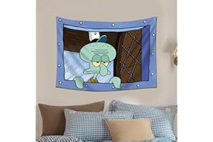 EWRITN Large Funny Octopus Cartoon Tapestry Wall Hanging Window Design for Bedroom Home Decor Size 3x4 Feet College Dorm Room Man Cave Frat Wall Outdoor Flag Size 48x36 Inches