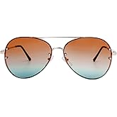 The Fresh Oversize Rimless Ocean Color Lens Aviator Sunglasses Gift Box