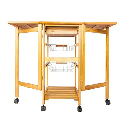 Amazon Com Akkapeary Portable Rolling Drop Leaf Kitchen Storage