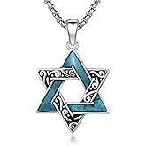 MEDWISE Star of David Necklace 925 Sterling Silver Jewish Star Pendant Jewish Jewelry Gifts for Men Women with Stainless Steel Chain