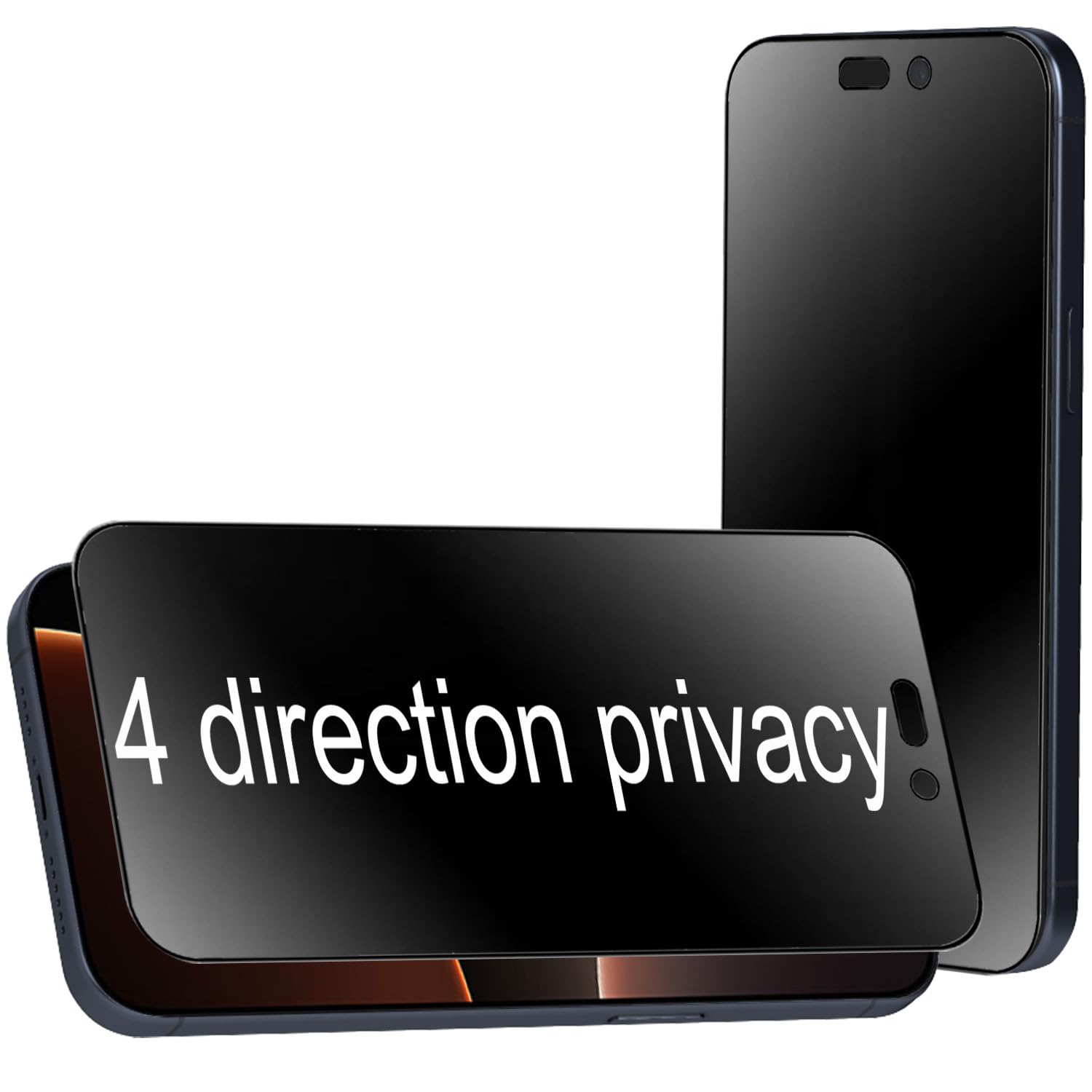 Photo 1 of BWEDXEZ 2 Pack 360 Degree Anti-glare Privacy Tempered Glass for iPhone 16 Pro Max Anti-Spy 4 Directions 4 Sides Matte Screen Protector Film 6.9 inch