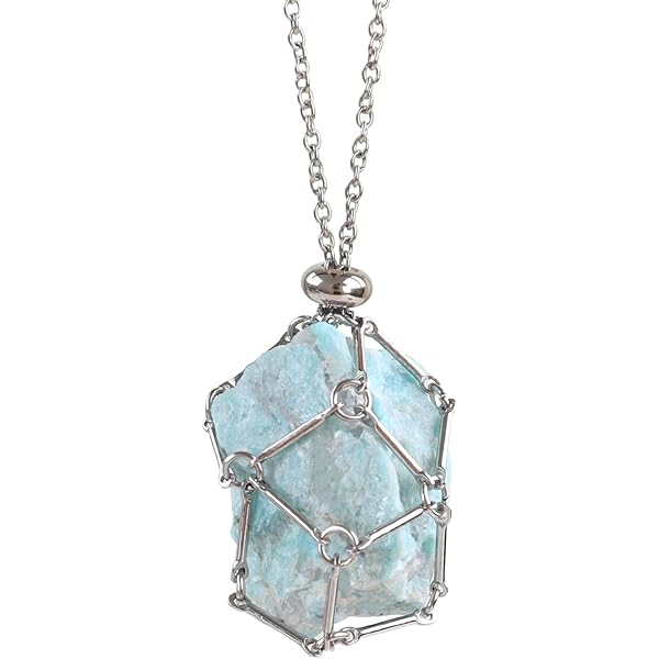 Gixemeva Interchangeable Crystal Holder Necklace,Crystal Stone