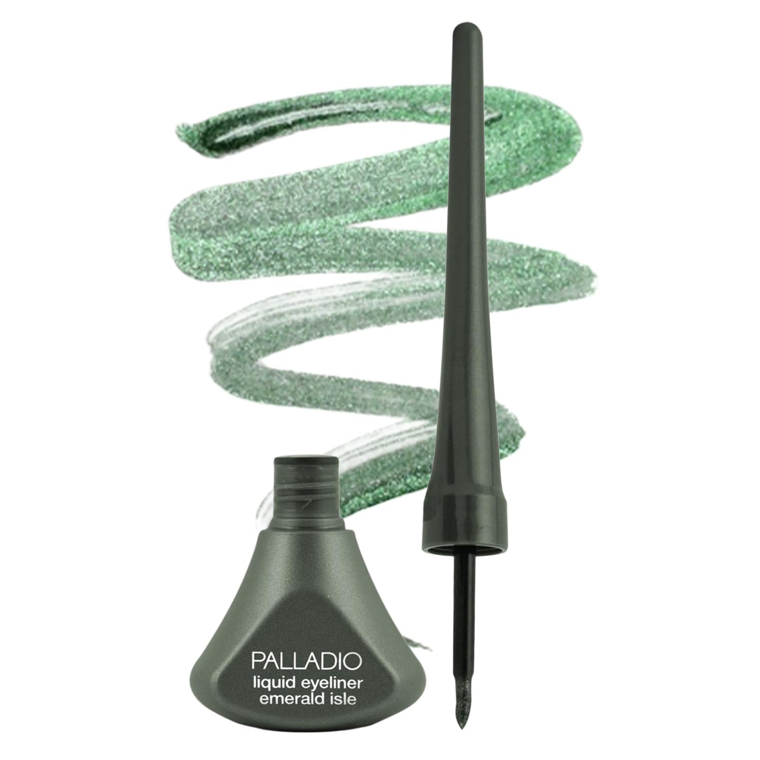 Palladio Liquid Eyeliner, Highly Pigmented and Waterproof Eyeliner, For Intense Eye Definition, Smear-proof Eyeliner Liquid, Includes Easy Grip Wand and Felt Tip Eyeliner Applicator, Emerald Isle