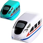 Electric Train Set Replacement Cars, 2-Pack USB Rechargeable Add-On Train Cars (White &amp; Green), for Use with Tracks Only, Tracks &amp; Cable Not Included