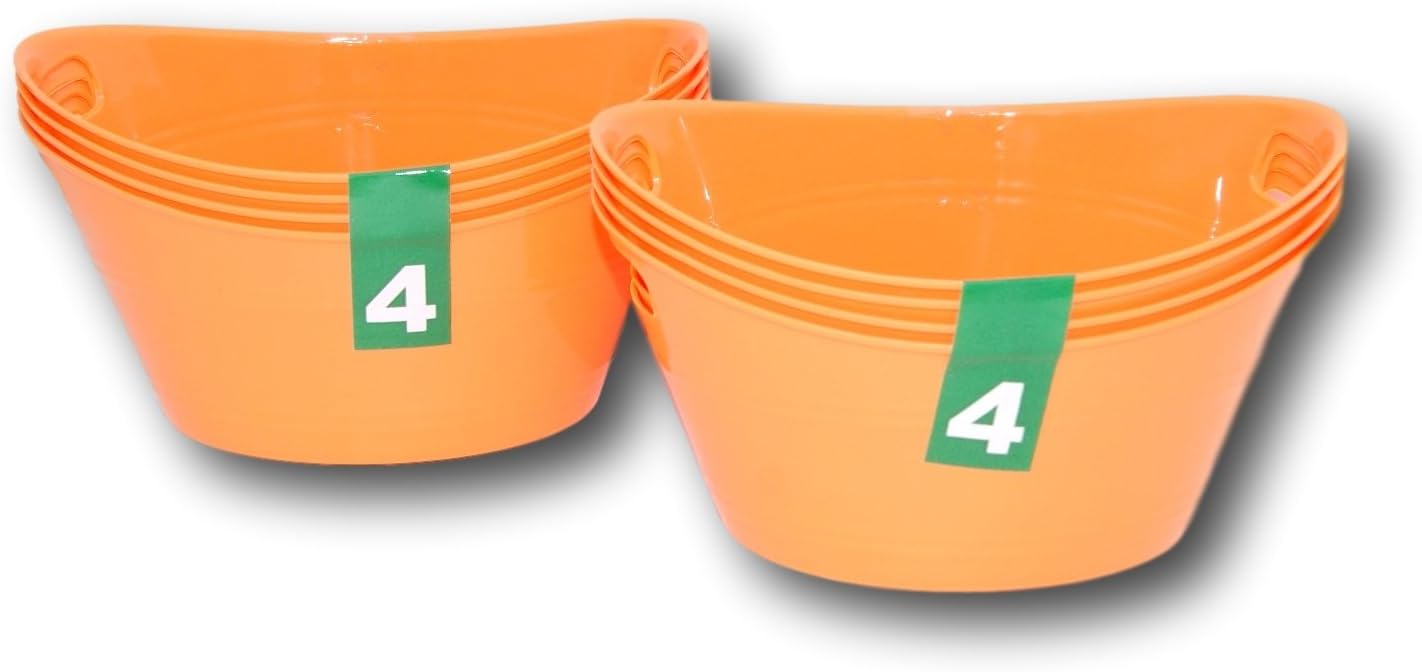 Plastic Orange Bowls Crafting Organization Gift 8 Pack