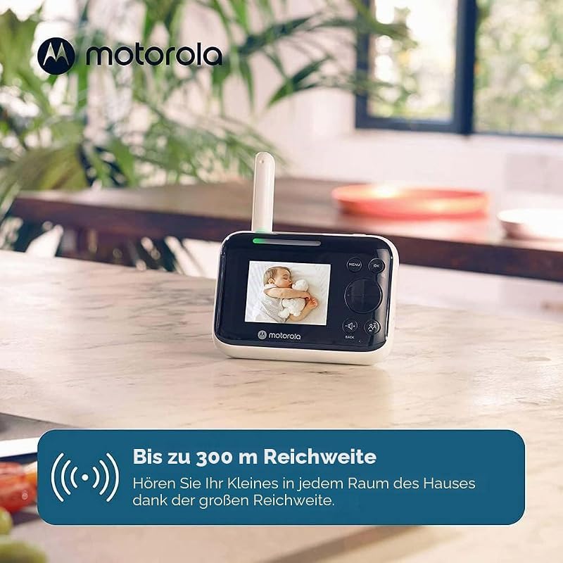 PIP1200 - Babyphone mit Kamera - 2.8" Elterneinheit - 2 Wege Kommunikation - Zimmertemperatur - Infrarot Nachtsicht - 300 m Reichweite, Weiß/Schwarz