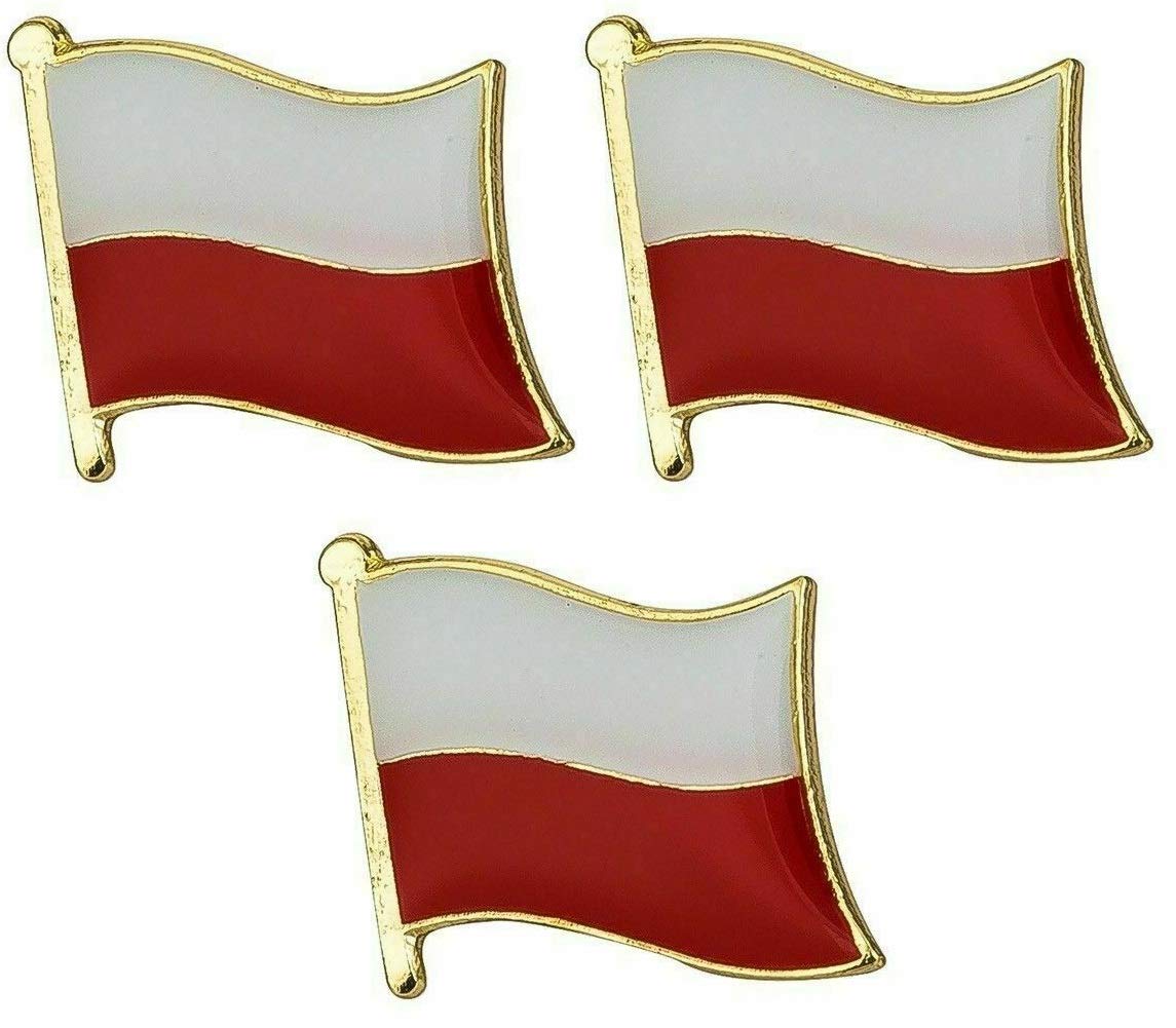set of 3 x flag of poland polish flag Polska odznaki pin badges
