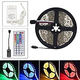 HitLights High Density RGB LED Light Strip Kit, 16.4 Feet - Includes Power Supply and Controller. 300 LEDs, 12V DC