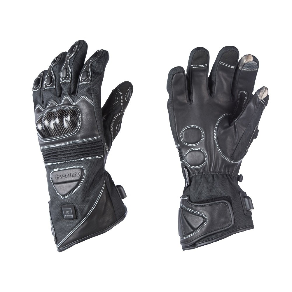 VentureHeat MC-325-3XL Heated Carbon Fiber Knuckle Motorcycle Gloves 12 V