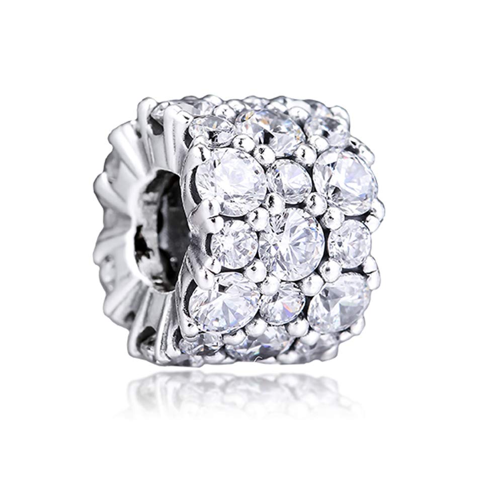 PANDOCCI 2019 Winter Clear Sparkle Bead 925 Silver DIY Fits for Original Pandora Bracelets Charm Fashion Jewelry