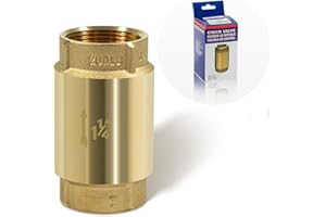 BZCOVAC Check Valve with Backflow Prevention, Universal 1-1/4 inch One-Way Female Pipe Thread, Lead-Free Brass Construction, 1.25'' FNPT × 1.25'' FNPT
