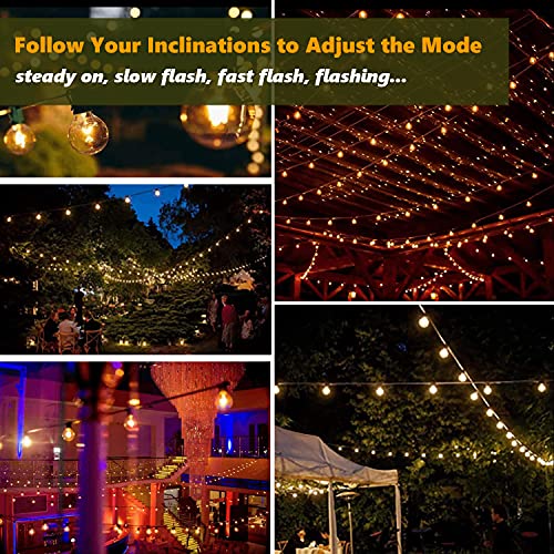 Bomcosy Patio Lights Outdoor String Lights with Remotes 100ft, G40 LED