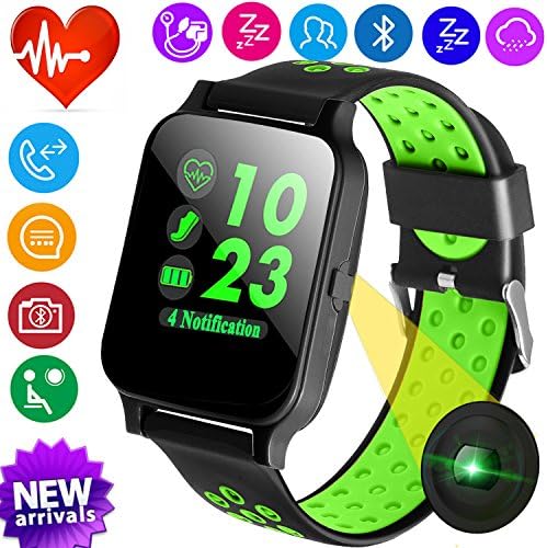 Smart Watch Fitness Tracker with Heart Rate Blood Pressure Monitor for Men Women Kids with Activity Run Outdoor Sports Watch GPS Tracker Pedometer Calorie Sync Phone for Android iOS