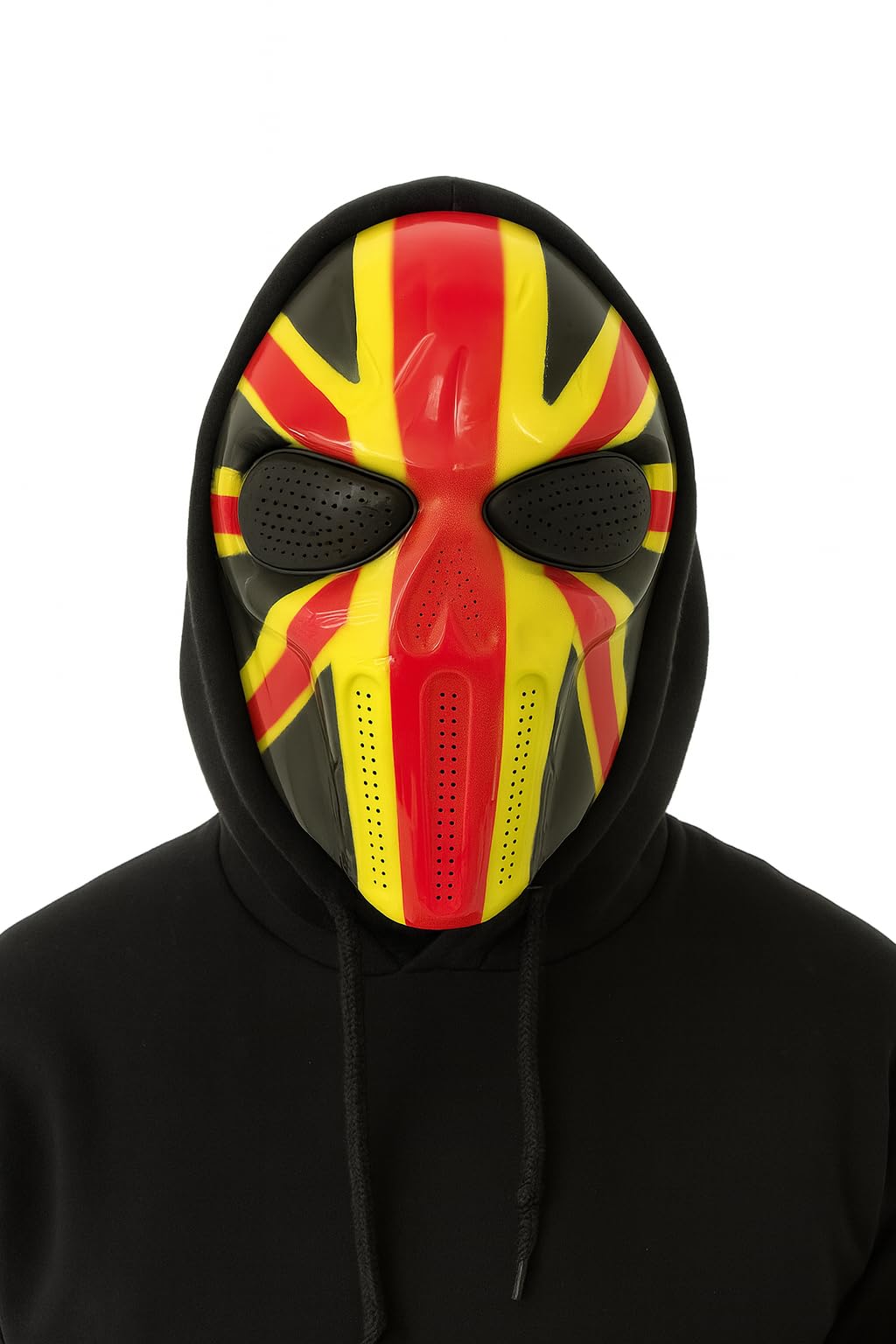 Komonee 3 x Halloween Mask GB Union Jack British UK Ranger Full Face Hockey Costume Adult Outfit Scary Spooky Horror Party Fancy Dress Cosplay For Men Women (HM32)