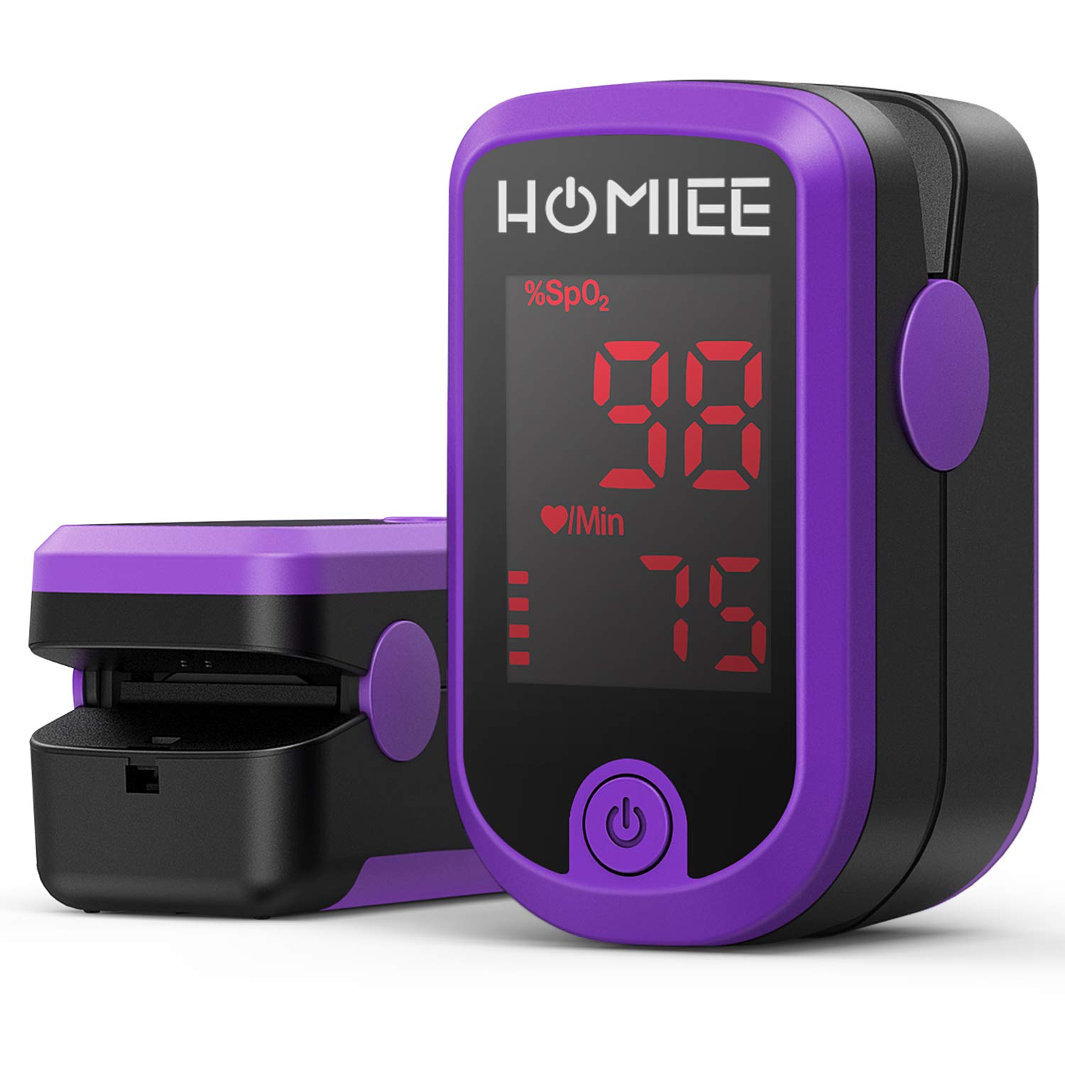 Pulsoximeter, Oximeter mit Pulsmesser mit Dual Richtungen rotierendem OLED Display Fingeroximeter für die Messung des Puls und der Sauerstoffsättigung am Finger, Lila