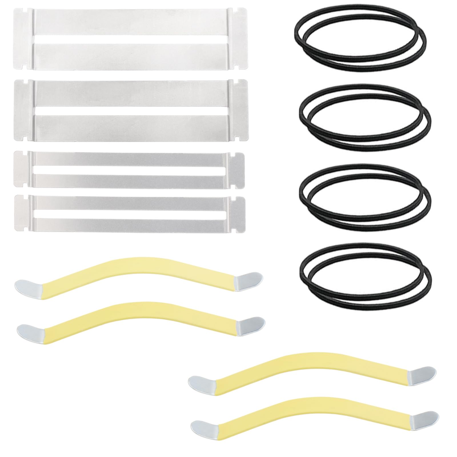 MuzcYM 16pcs Protective Guitar Polishing Bending Gaskets and String Splitters with Rubber Bands Guitar Fingerboard Care Tool Set