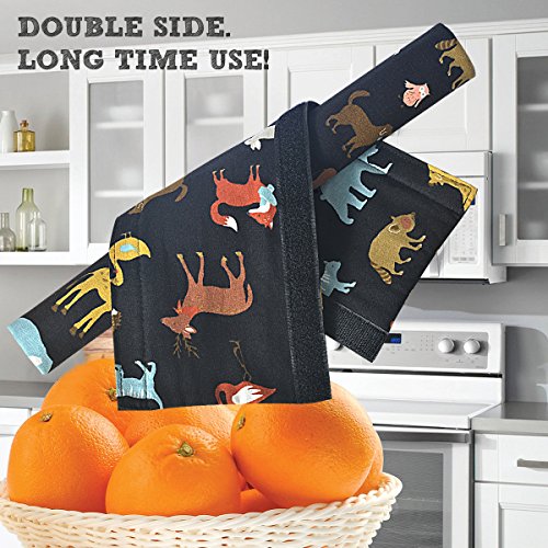 Sheskind Refrigerator Door Handle Cover Kitchen Appliance Decor Handles Antiskid Protector Gloves for Fridge Oven Keep off Fingerprints,Liquid,Oil Stain,Food Spot,2 pieces (14.5" 4", LovelyAnimals)