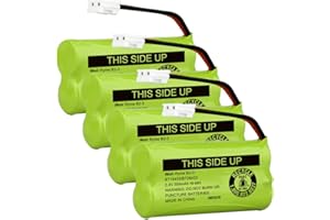iMah BT18433/BT28433 2.4V 500mAh Ni-MH Cordless Phone Battery Pack, Also Compatible with VTech AT&T Telephone Batteries BT184342/BT284342 BT8300 BT1011 BT1018 BT1022 BT1031 2SN-AAA55H-S-J1, Pack of 4