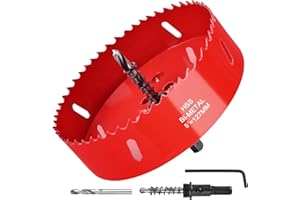 CZXNBI 5 Inch(127mm) Hole Saw for Wood, Plastic Board, Ceiling, Drywall, Plasterboard, and Metal Sheet - HSS Bi-Metal Hole Cutter with Pilot Drill Bit