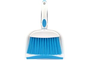 BSMstone Mini Broom and Dustpan Set-Mini Whisk Set for Desk, Housekeeping, Office, Kitchen, Pet Nest, etc.,Daily Cleaning Necessity Plastic Mini Dustpan Set (Blue)