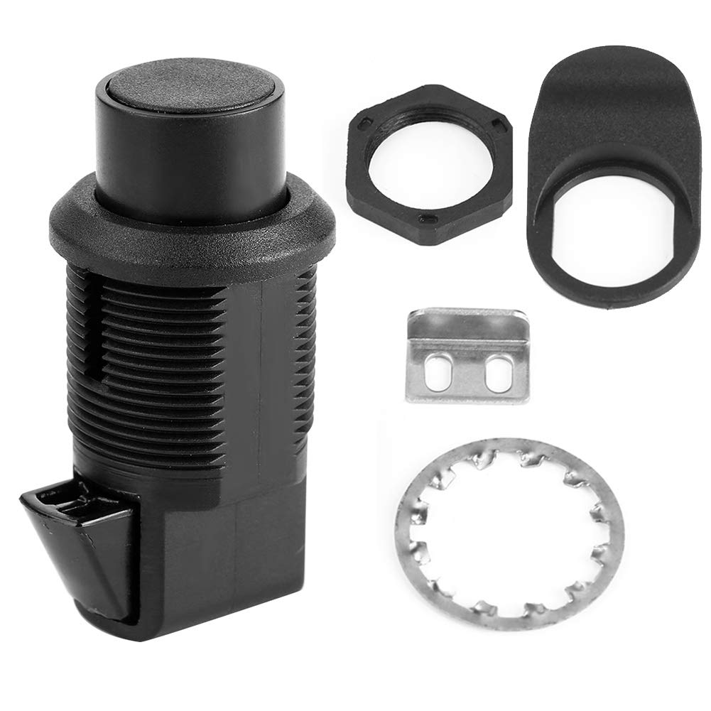 Pushbutton Latch, Black Push Button Latch Replacement For Boat Door Glove Box 93-304 Plastic Pushbutton Latch