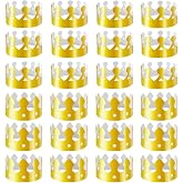 Aniann 28 Gold Paper Crowns for Birthday Baby Shower 2 Styles | Shiny foil for festive flair. Lightweight, comfy to wear. Great for parties, photos &amp; kids' events. Safe paper.