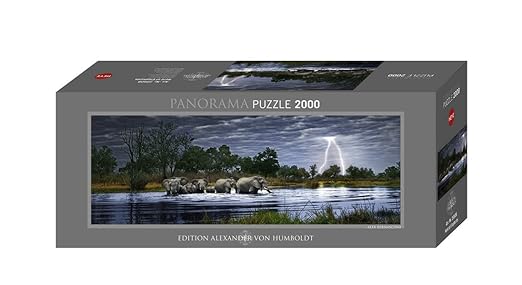 Heye 29508 - Panoramapuzzle, Alexander von Humboldt, Herd Elephant, 2000 teile