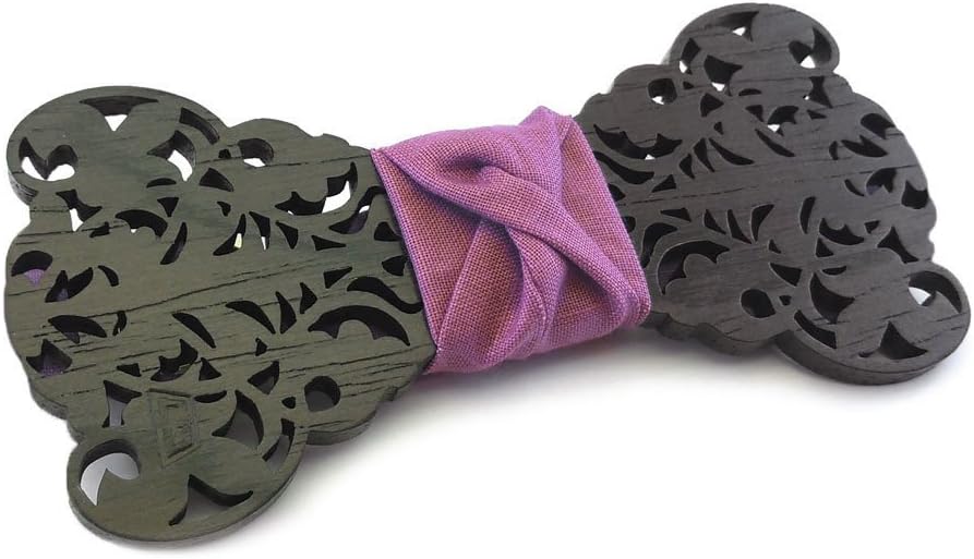 GIGETTO Men's Wooden Bow Tie, Handmade, Wood Bowtie, Wedding, Party, Mens Fashion. Gift Box. Limited Edition "BAROCCO"
