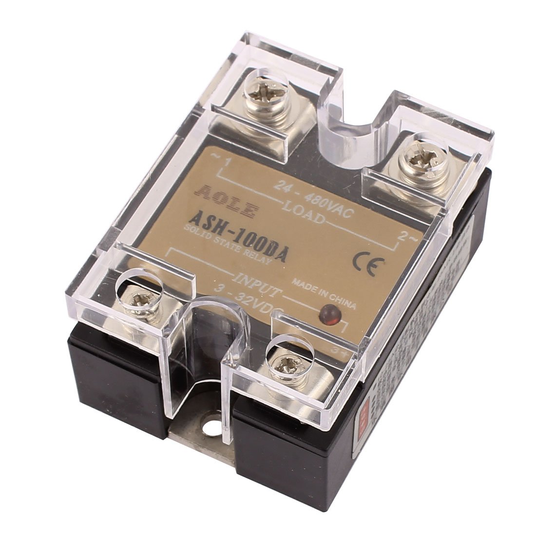 sourcing map ASH-100DA 3-32VDC to 24-480VAC 100A Single Phase Solid State Relay DC to AC Relay