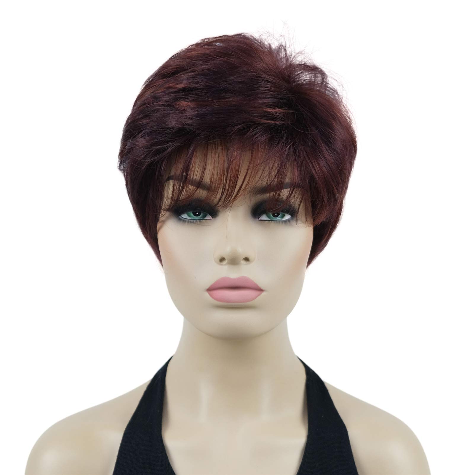 Lydell 6" Short Straight Women Wigs Classic Style Natural Layered Heat Resistant Synthetic Wigs (99B35R)