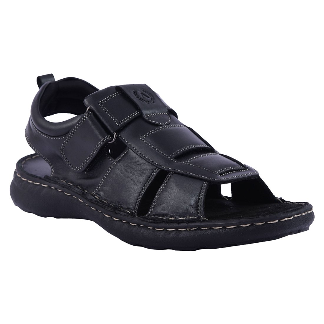 amster men's black genuine italian leather sandals