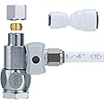 YUHX Feed Water Adapter 3/8" x 1/4" or 3/8" Add-A-Tee, 1/2 x 1/4 or 3/8 Water Line splitter,1/4 Push to Connect not Fit Thread or Braided Hose