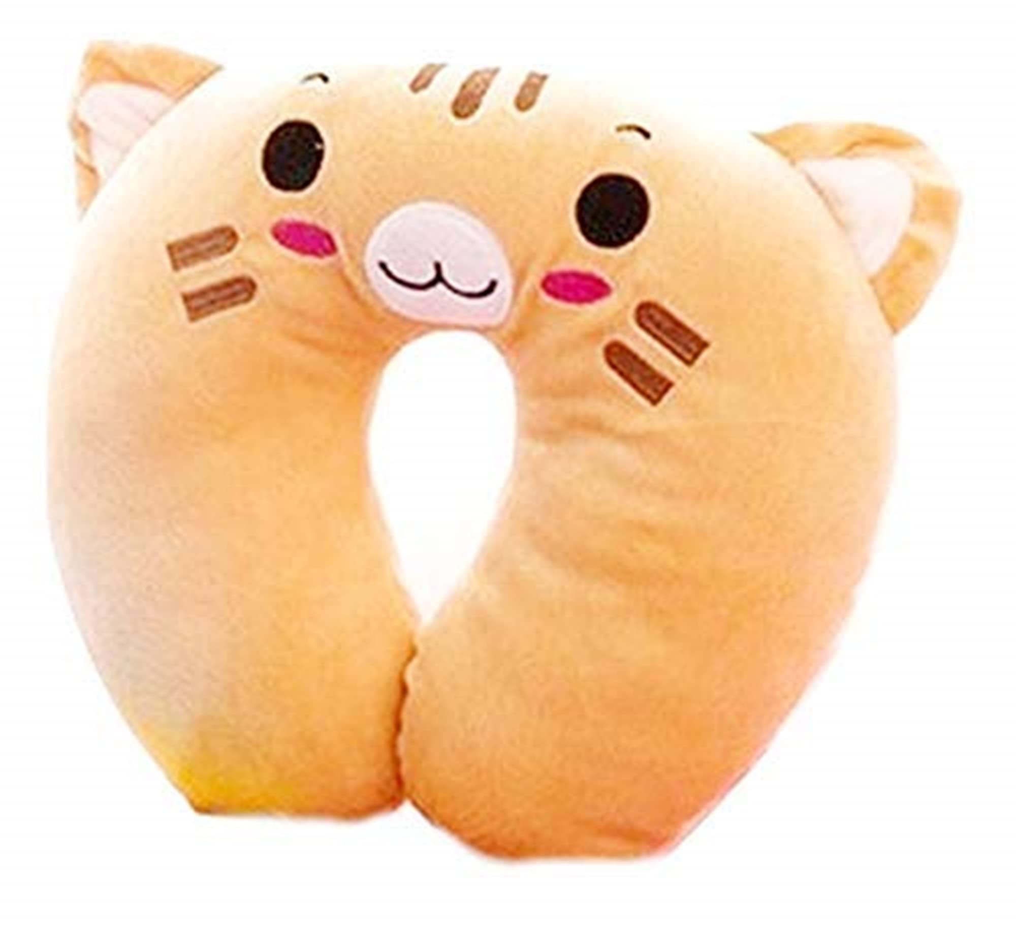 Lovelegis Car Cushion Children Headrest Support Soft Neck Travel Plane Bus Car Train Domestic Yellow Tiger Pattern