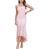 Womens Floral Jacquard Ruched Mermaid Hem Bodycon Cami Maxi Dress Going Out Party Dress Summer