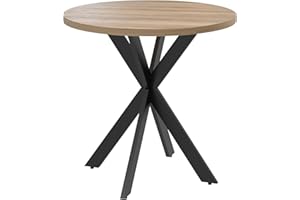 HOMCOM 29" Round Dining Table for 2-4 People, Modern Contemporary Kitchen Table with Steel Legs, Brown