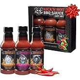 Tony Pigg's Kick'n Hot BBQ Sauce Gift Set (3pk)- Fresno Reaper, Ghost, Creeper Pepper)- Hand Crafted Barbecue Sauces w Fresh Pepper Heat- Great for Ribs & Chicken Wings- Grilling Gift for Men