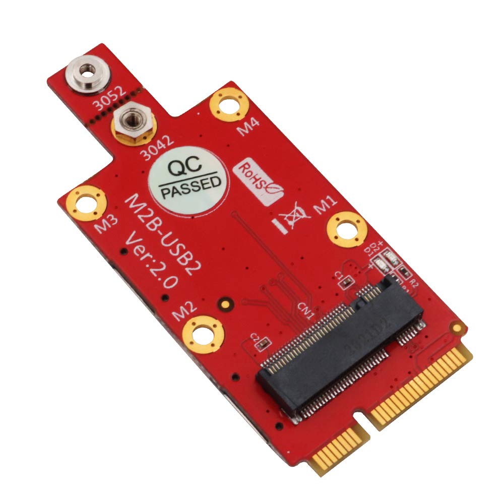 LeHang M.2 Key B to Mini PCI-E Adapter with Dual NANO SIM card Slot for 3G/4G/5G Module