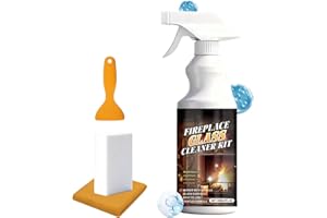 Wood Stove Glass Cleaner | Cleaning Soot Remover with Scraper | 150ml Creosot Removal Glass Cleaner | for Creosote Soot Grate