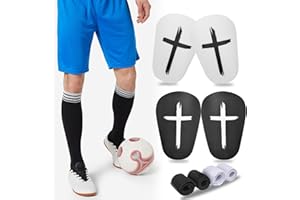 TOMIYO Mini Shin Guards Soccer, 2 Pairs Soccer Miniature Shin Guards for All Ages,Extra Small Protective Equipment shin Guards and 2 Pairs Shin Guards Strap Shin Fixed Straps, Calf Protective Gear Shin