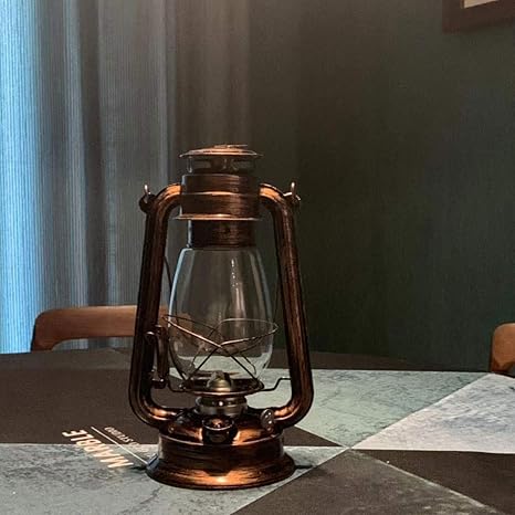 Amazon Co Jp レトロノスタルジックブロンズ灯油ランプポータブルランタン屋外キャンプ照明小 ホーム キッチン
