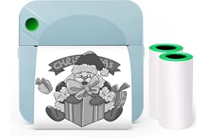 ZEACOOL Mini Pocket Printer,Portable Thermal Printer for Sticker,Label,Text Memo,Receipt,Photo Printers,203 DPI,BT Inkless Gift Printing, Wireless Bluetooth Printer Compatible with iOS and Android,Blue